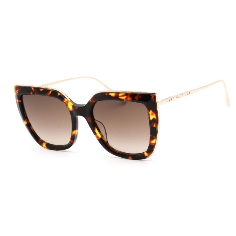 Chopard Women's Sunglasses - Gradient Lens Shiny Havana and Gold Frame SCH319M 0745